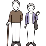 Senior Couple With A Cane SVG Icon